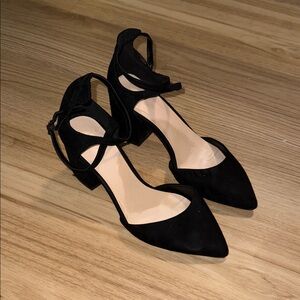 Aldo Black Ankle Strap Heels